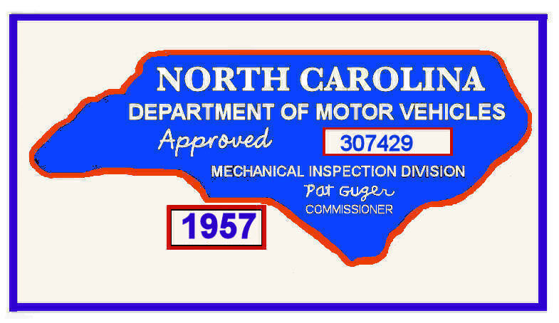 1957 NC Inspection Sticker (Estimate)